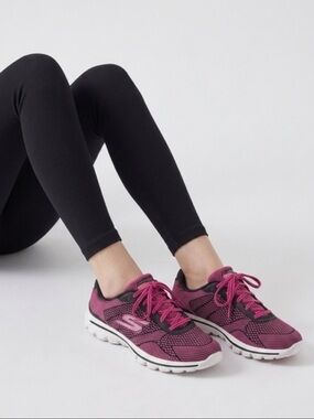 Skechers GOwalk 2 Fuse Comfort Athletic Run Pink/Black Sneaker Women Sz 6.5